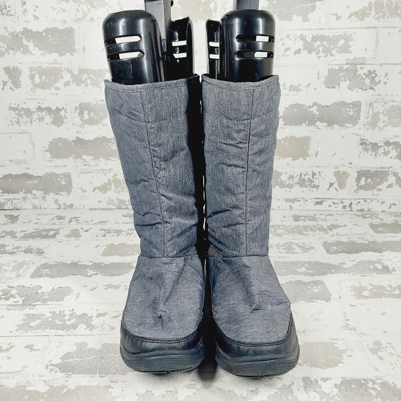 Crocs Duet Busy Day Fleece Lined Round Toe Grey Nylon Boots O211 - Picture 3 of 12